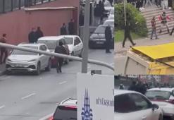 Küçükçekmece'de taraftarlar birbirlerine girdi polis müdahale etti!