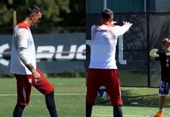 Fernando Muslera'dan oğluna özel kalecilik eğitimi!