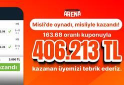 7 maçla 163.68 oran yakaladı, 406.213TL kazandı…