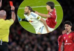 Rakibin saçını çekti kırmızı kartı gördü! Manchester United - Leeds United maç sonucu 1-2