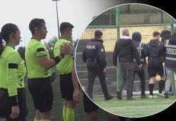 Hakemi darp ettiği iddiasıyla bir futbolcu gözaltına alındı