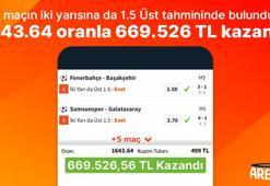 7 maçın iki yarısına da 1.5 Üst tahmininde bulundu, 1.643.64 oranla 669.526 TL kazandı!