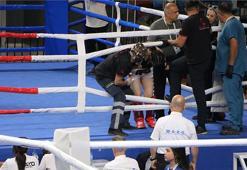 Kick Boks Milli Takım seçmelerinde kadın sporcu ringde fenalaştı