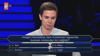 Kim Milyoner Olmak İster yarışmasında Fenerbahçeli taraftar ''Fenerbahçe'' sorusunda elendi!