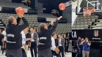 Beşiktaş Başkanı Hasan Arat, basketbolda şovunu yaptı