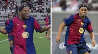 Ronaldinho'dan Efsaneler El Clasico'suna damga vuran gol!