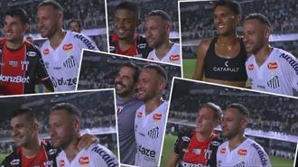 Rakip oyuncular Neymar'la fotoğraf çektirebilmek için sıraya girdi