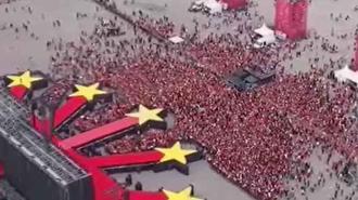 Binlerce Sarı-Kırmızılı taraftar Yenikapı miting alanında toplanmaya başladı