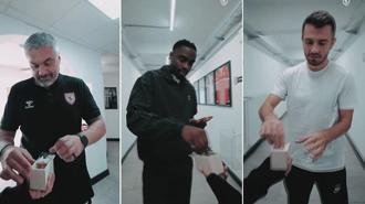 Samsunspor'da 'örümcek şakası' eğlencesi