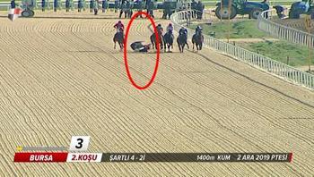 Bursa at yarışlarında inanılmaz kaza!