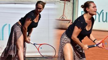 Hülya Avşar'a tenis turnuvasında yoğun ilgi