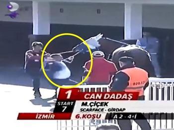 Gözleri kapalı ata acımadan vurdu! O görüntüler...