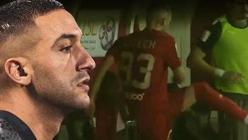 Hakim Ziyech çılgına döndü! Her yeri tekmeledi