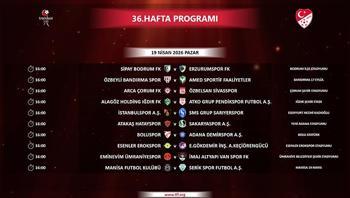 Trendyol 1. Lig'de 36. hafta programı açıklandı