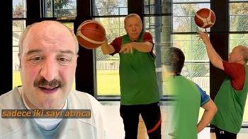 Cumhurbaşkanı yine parkelere indi, basketbol oynadı!