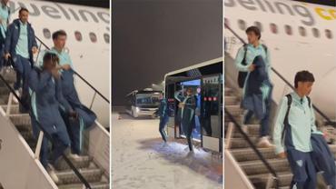 Athletic Club oyuncuları kar topu savaşıyla karşılandı!