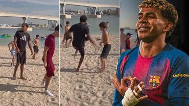 Lamine Yamal, Dubai tatilinde de hünerlerini sergiledi!