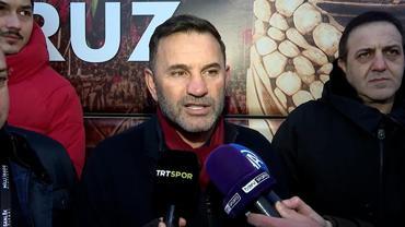 Galatasaray'da Okan Buruk ve Abdullah Kavukcu, Filistin için Galata Köprüsü'nde