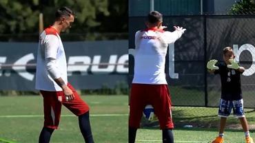 Fernando Muslera'dan oğluna özel kalecilik eğitimi!