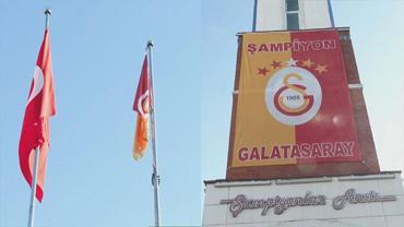 Galatasaray Bayrağı, Büyükçekmece Şampiyonlar Anıtı'na törenle çekildi
