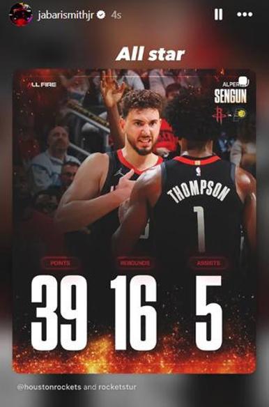 Mesaj yerine ulaştı: NBA All-Stara seçilmeyen Alperen Şengün 39 sayıyla ben buradayım dedi