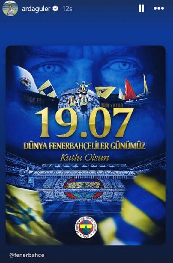 Kayıtsız kalamadı Arda Gülerin Fenerbahçe paylaşımı sosyal medyayı sallamaya yetti