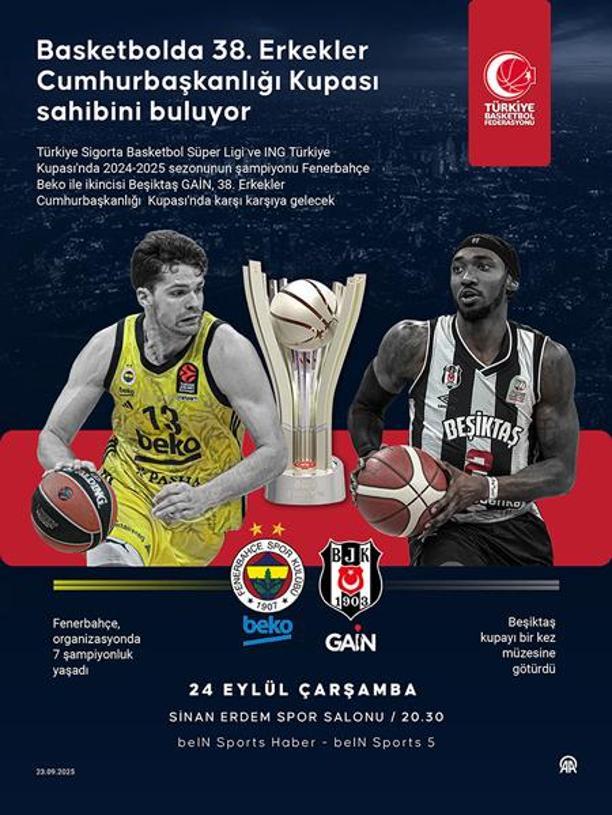 Fenerbahçe Beko-Beşiktaş basketbol maçı ne zaman, saat kaçta, hangi kanalda canlı yayınlanacak (38. Erkekler Cumhurbaşkanlığı Kupası)