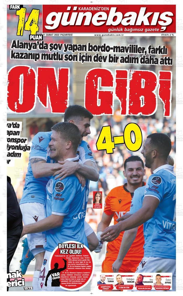 Trabzon yerel basınından flaş manşetler