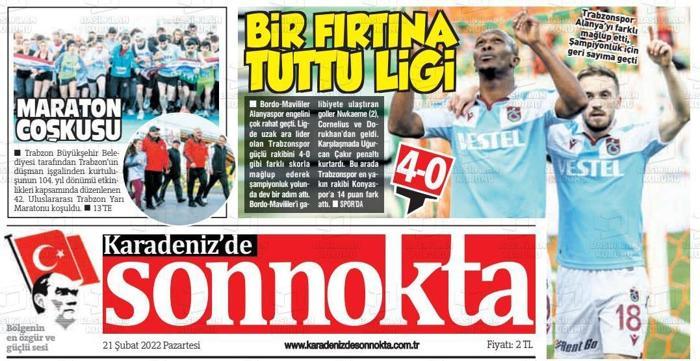 Trabzon yerel basınından flaş manşetler