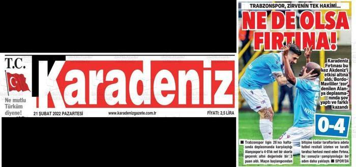 Trabzon yerel basınından flaş manşetler