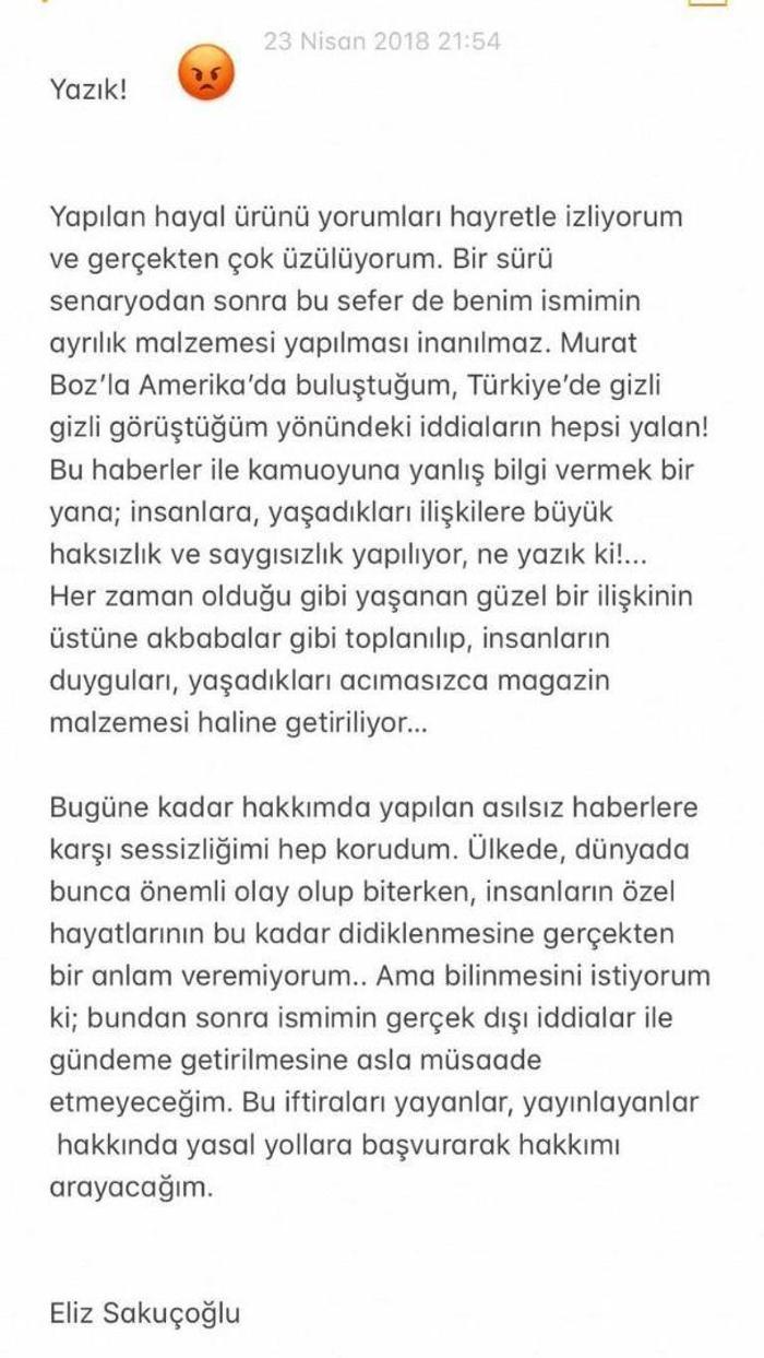 Ayrılığın nedeni Eliz Sakuçoğlu mu İlk açıklama geldi