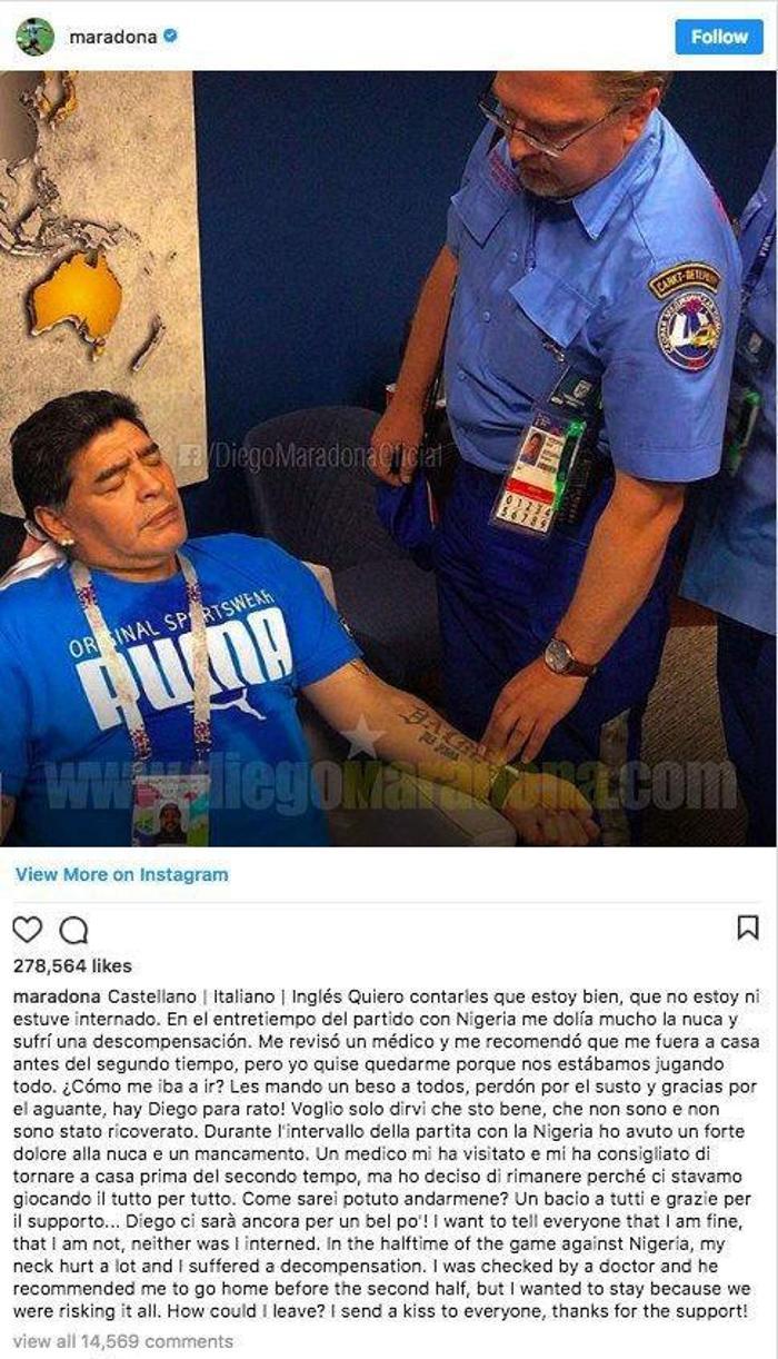 Maradonaya ne oldu Hastaneye gitmemiş