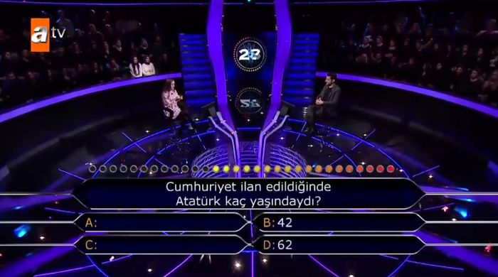 Kim Milyoner Olmak İsterde Atatürk sorusuna 2 joker kullanan yarışmacı tepki aldı