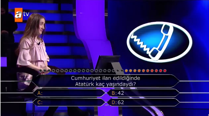 Kim Milyoner Olmak İsterde Atatürk sorusuna 2 joker kullanan yarışmacı tepki aldı