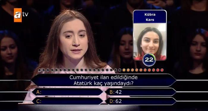 Kim Milyoner Olmak İsterde Atatürk sorusuna 2 joker kullanan yarışmacı tepki aldı