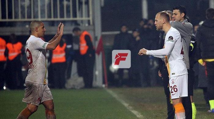 Galatasarayda Muslera ile Maicon kısa süreli tartıştı