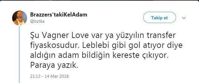 Vagner Love için flaş sözler: Sağlam kazık yedik