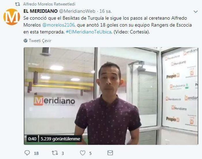 Alfredo Morelos Beşiktaşlıları heyecanlandırdı