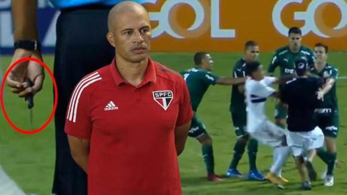 Alex de Souzanın maçında bıçaklı taraftar Ortalık bir anda karıştı