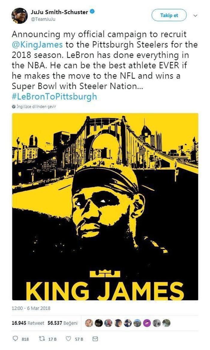 LeBron Jamese NFLden talip var