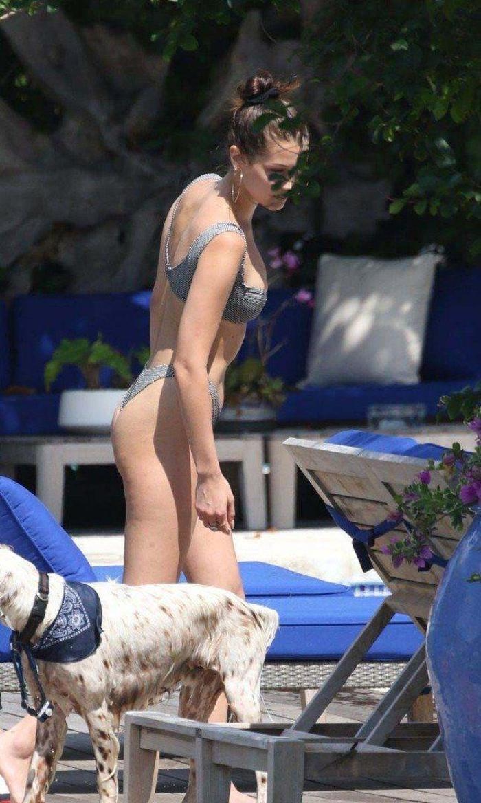 Bella Hadid bikini izi çıkmaması için elinden geleni yaptı