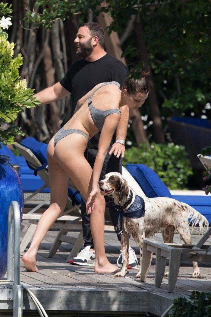 Bella Hadid bikini izi çıkmaması için elinden geleni yaptı