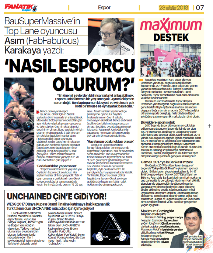 FANATİK Espor yayında
