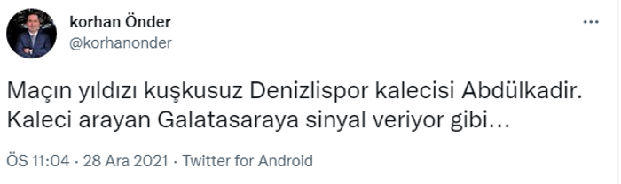 Abdülkadir Sünger, Galatasaray-Denizlispor maçına damga vurdu