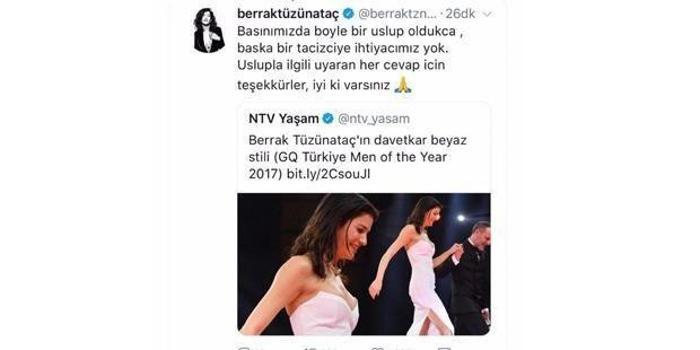Berrak Tüzünataçın tepkisine NTVden yanıt