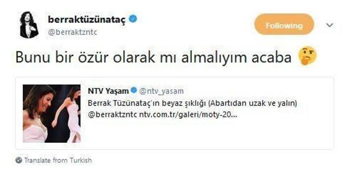 Berrak Tüzünataçın tepkisine NTVden yanıt