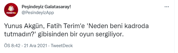 Adana Demirspor - Galatasaray maçında Yunus Akgün fırtınası