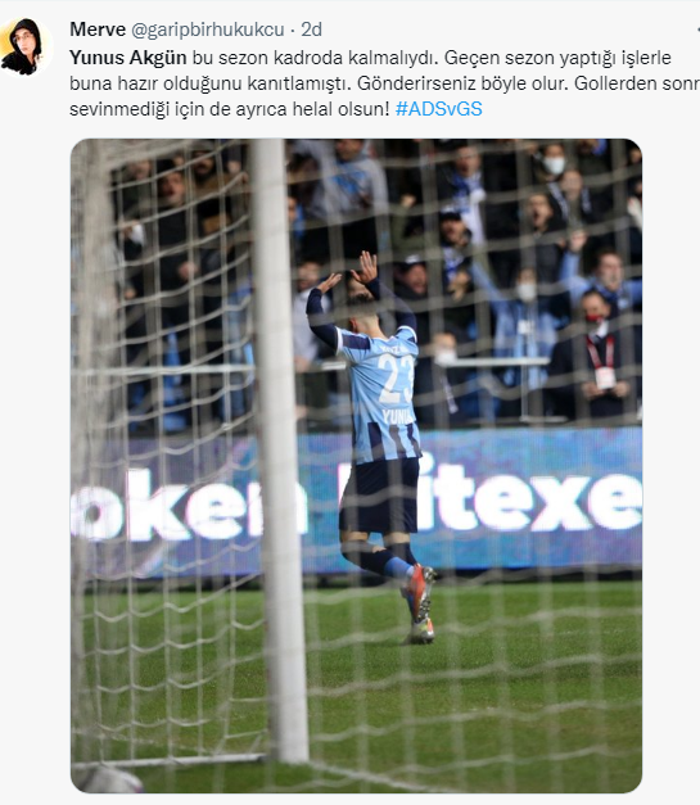 Adana Demirspor - Galatasaray maçında Yunus Akgün fırtınası