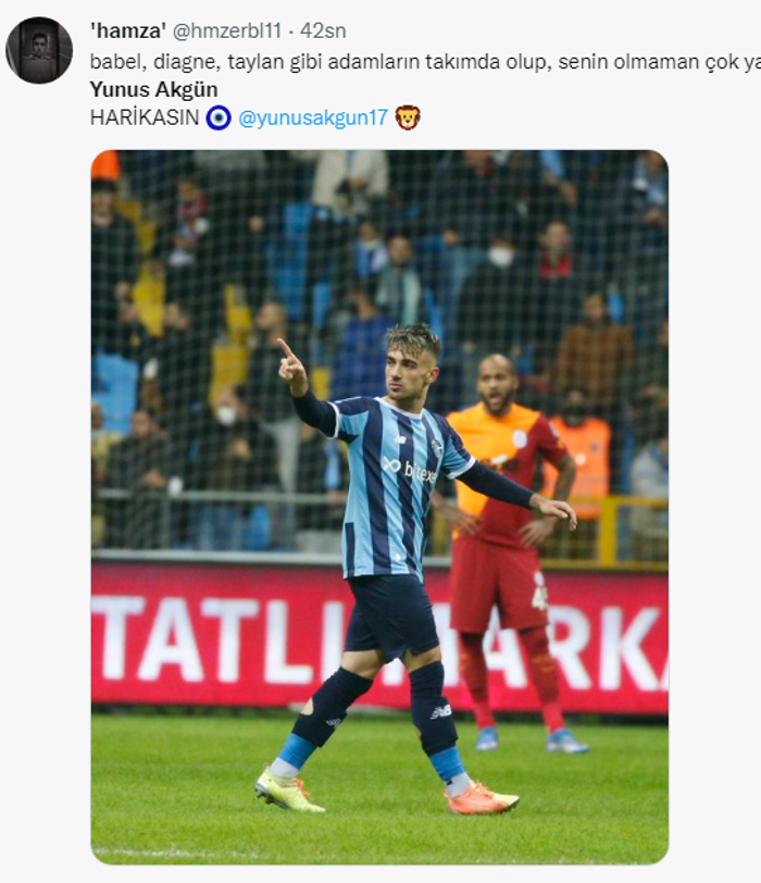 Adana Demirspor - Galatasaray maçında Yunus Akgün fırtınası