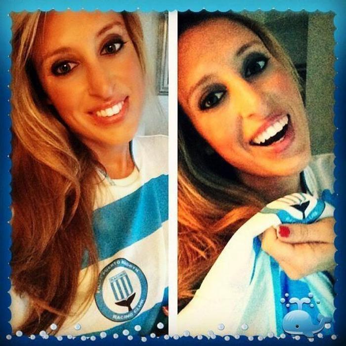 Racing Clubın başkanının kızlarından saha içerisinde selfie